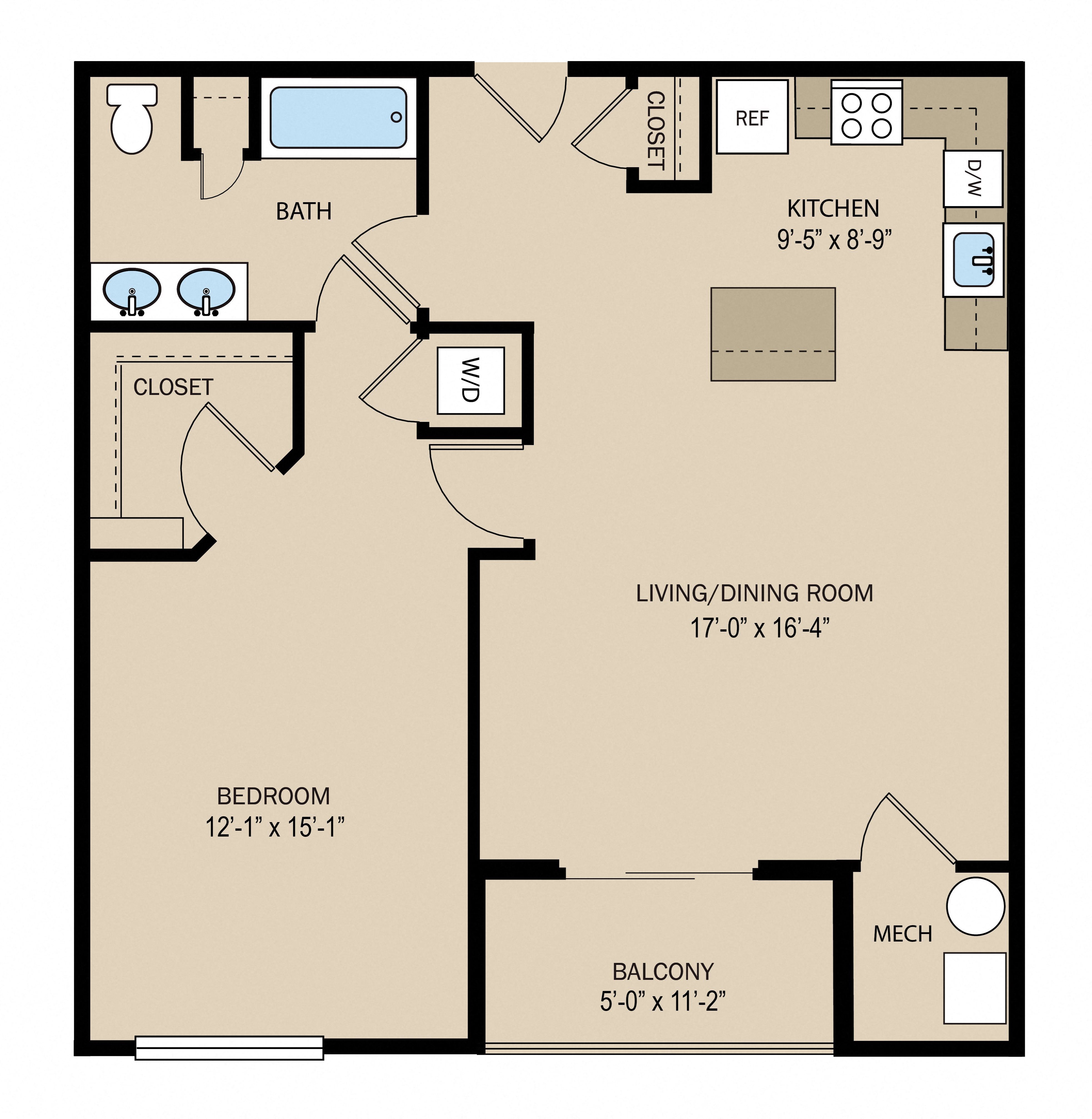 1C - Balcony floor plan